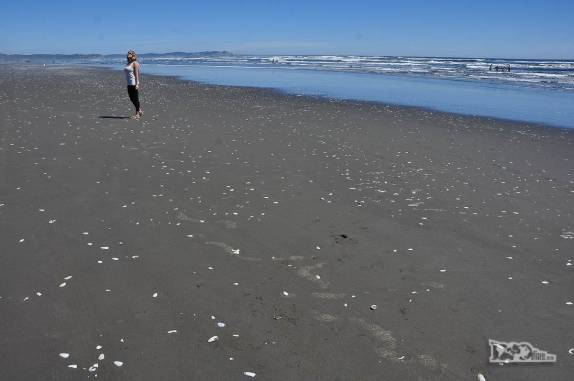 A enorme praia na costa oeste de Chiloé, de face para o Oceano Pacífico, no Parque Nacional da ilha